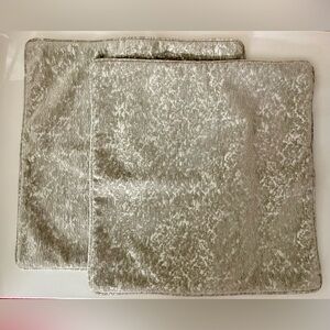 Ethan Allen Pillow Covers Set of 2 Textured Gray Chenille Approx. 19” square